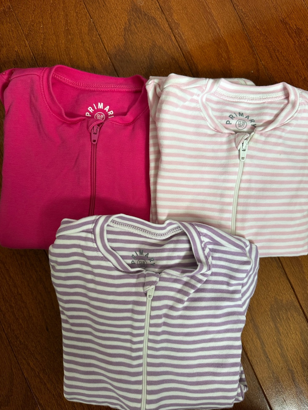 Primary Kids Pajamas Pink, Light Pink Stripe, Lavender Stripe